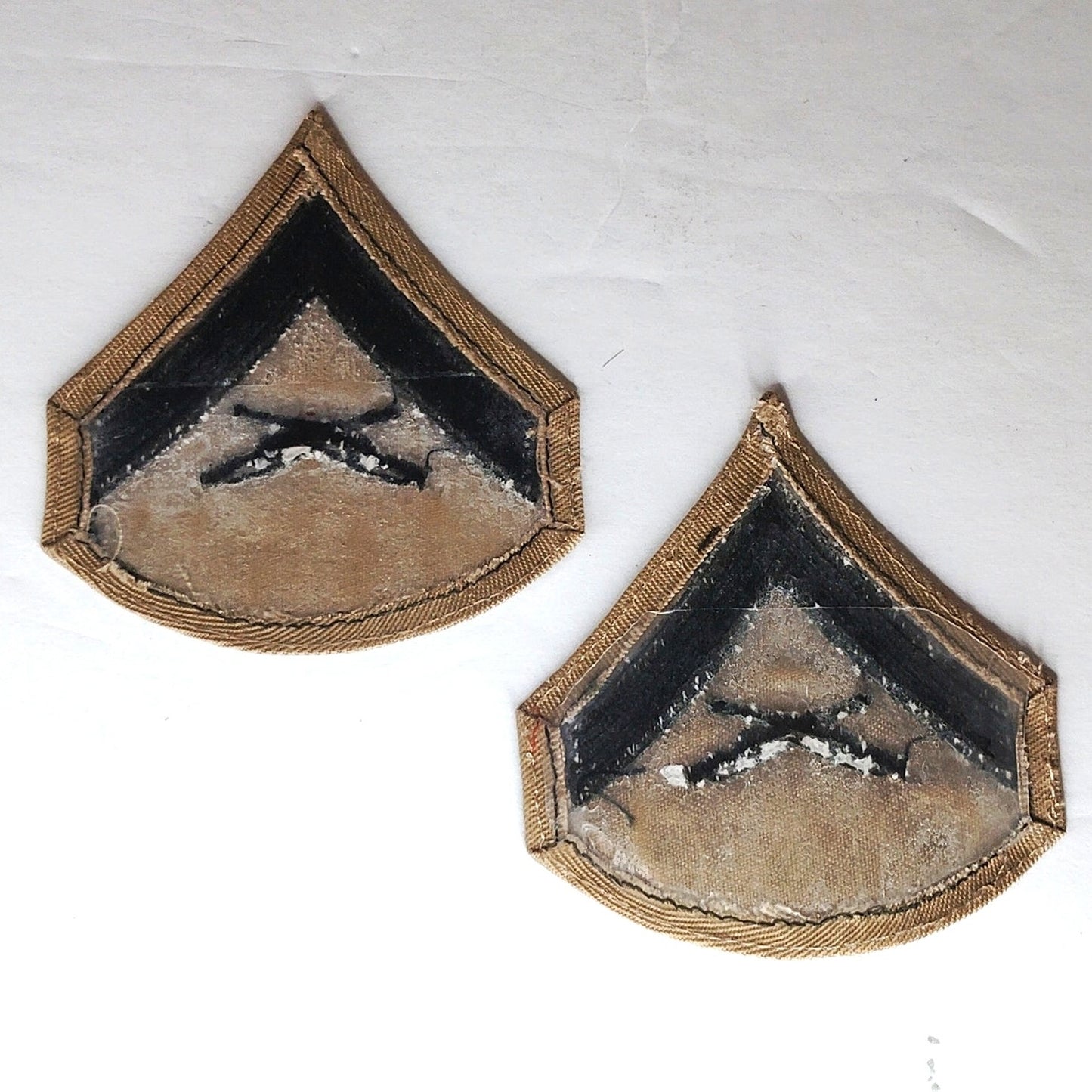 USMC Lance Corporal LCpl E-3 Patch Pair Green Khaki Novelty Sew-On 3" x 2.75"
