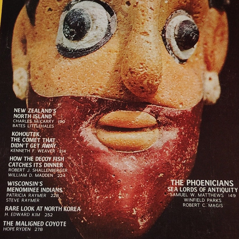 National Geographic Magazine– August 1974, Phoenicians, North Korea, New Zealand