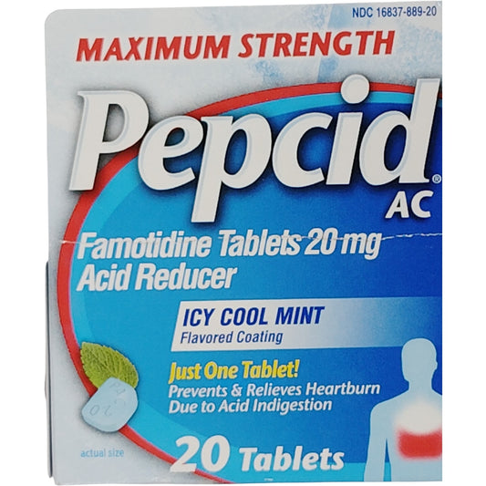 Pepcid AC – 20 Tablets – Icy Cool Mint Coating – Exp. 02/2027