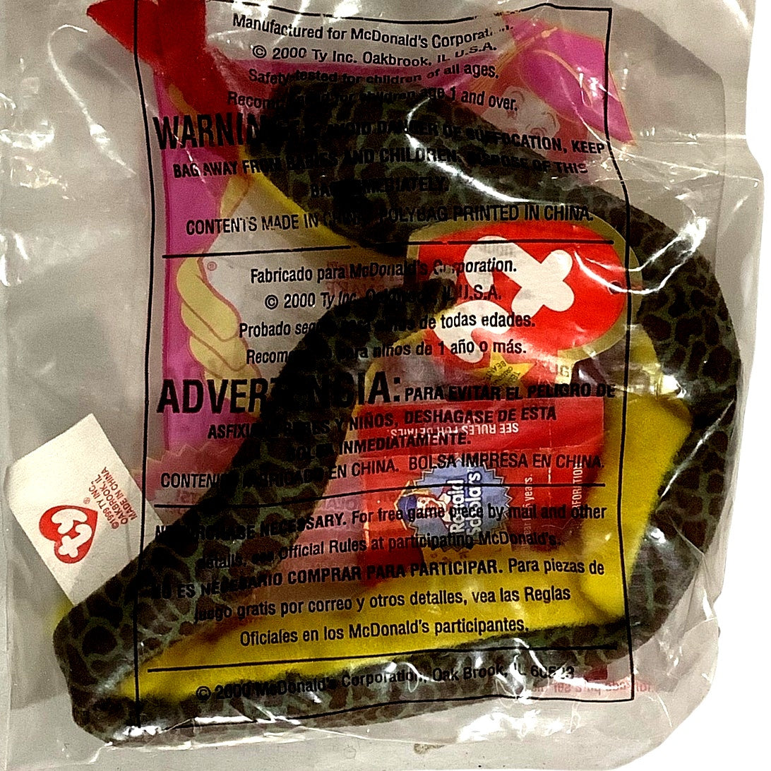 TY Teenie Beanie Babies - Slither the Snake, McDonald's 2000 Happy Meal Toy, NIP