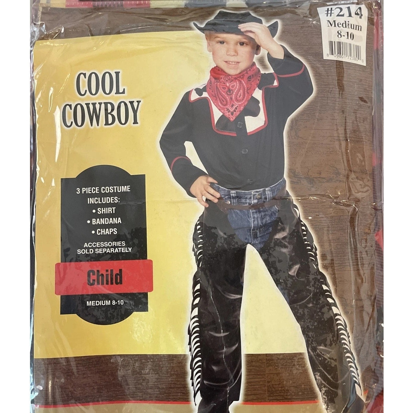 Amscan Child Cool Cowboy Costume – Medium (8–10), Multicolored, NIP