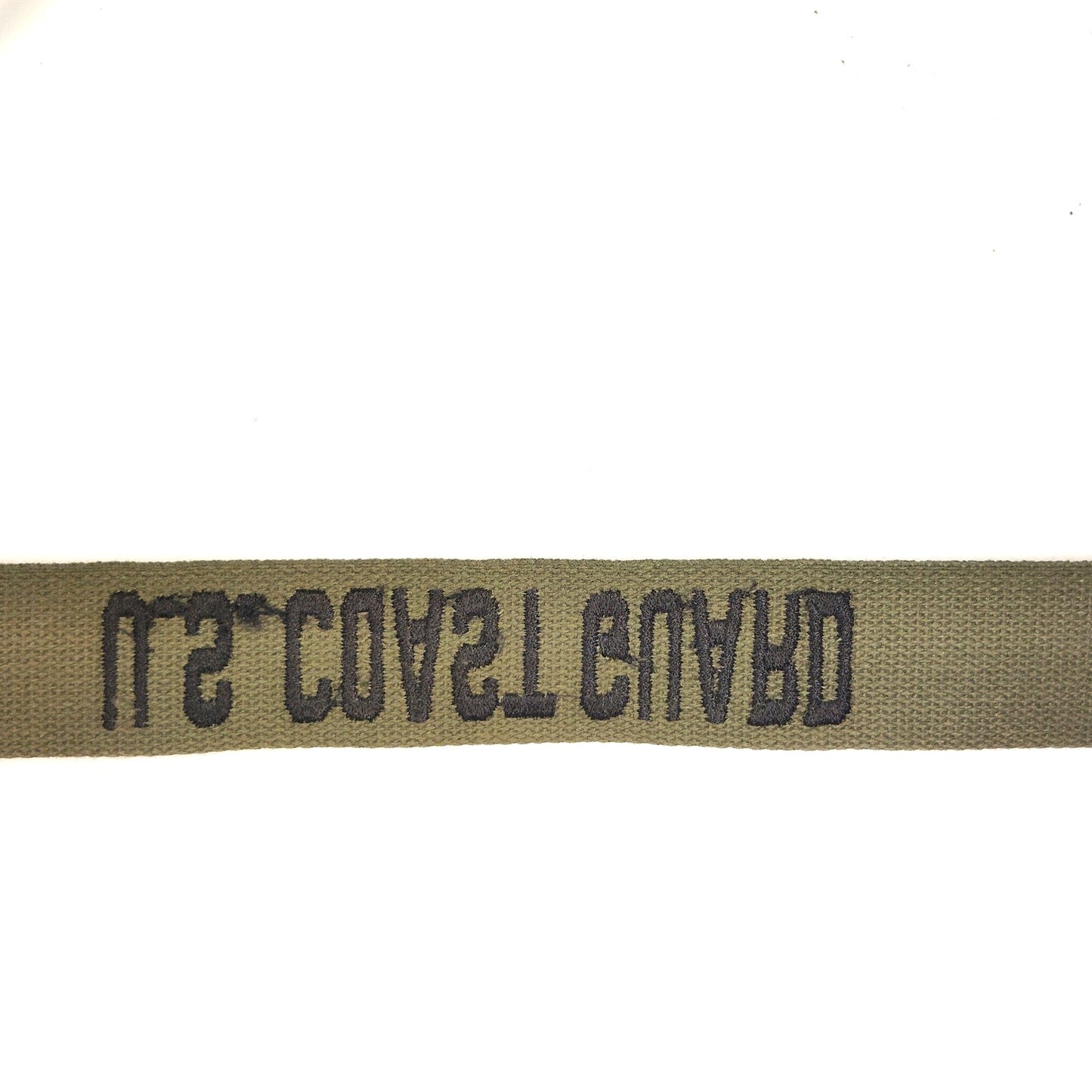 Vintage OD Green Embroidered "U.S. Coast Guard" Uniform Name Tape 7.5" x 1"