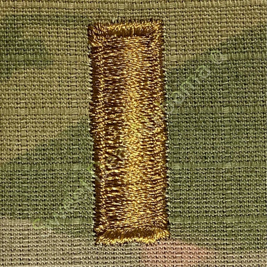 Military 2nd Lieutenant OCP Rank Insignia, Multi-Camo, 2x2, Hook-n-Loop Back