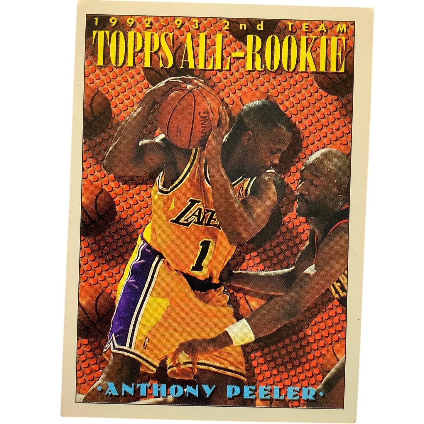 Anthony Peeler, Lakers, 1993 Topps '92-93 All-Rookie 2nd Team Card 176, EXC
