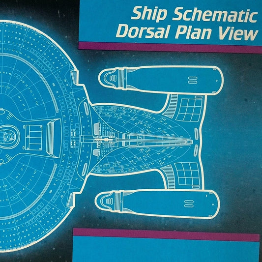 Ship Schematic Dorsal Plan View, Star Trek, TNG, 1992, Impel Card No.45