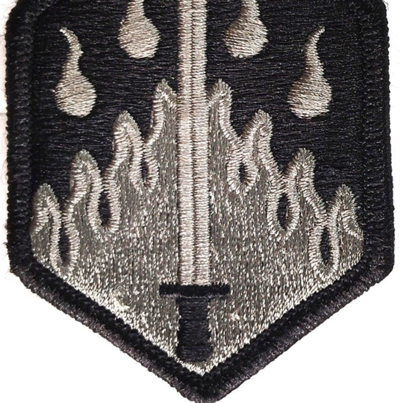 US Army 48th Chemical Brigade Novelty Patch Subdued 3" × 2‑1/8" Hook Back