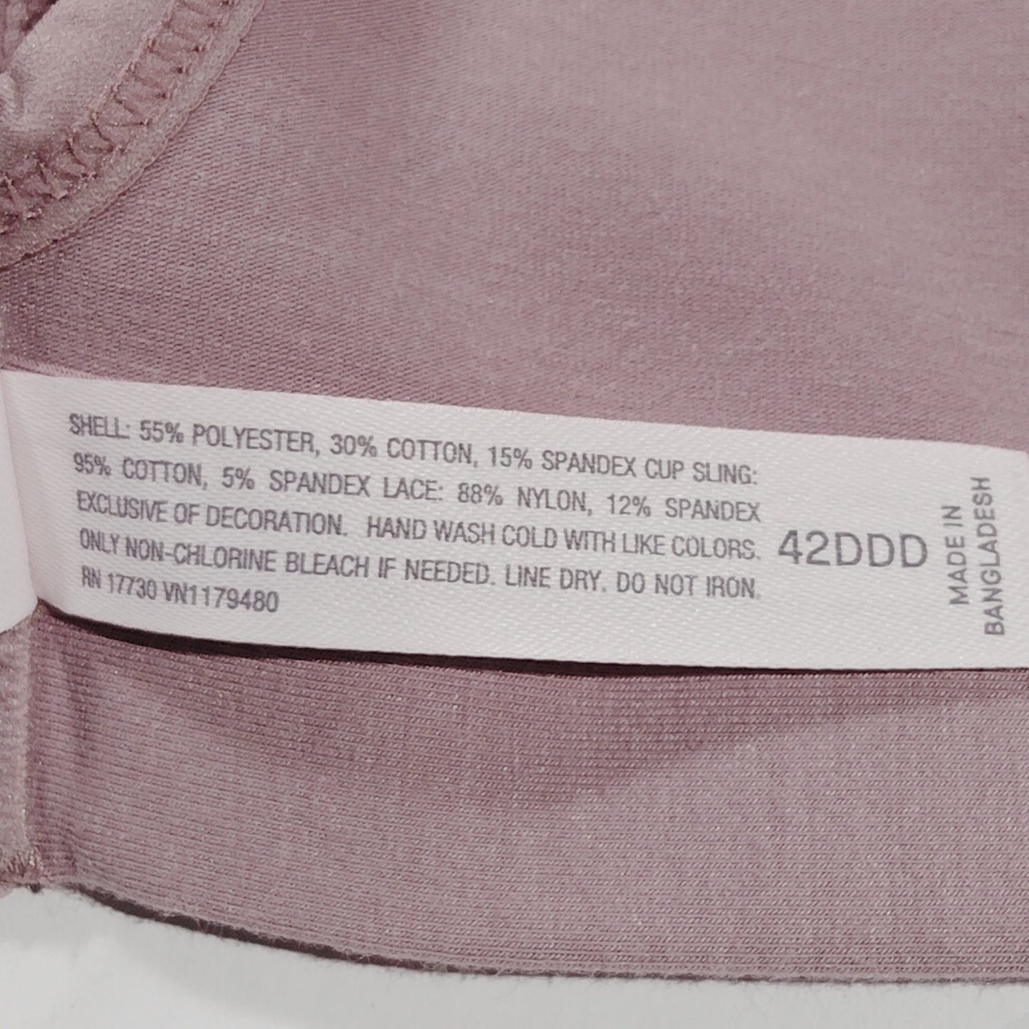 Auden Plus Size Wirefree Bra – Pink – 42DDD / 42F – Unlined – Women’s