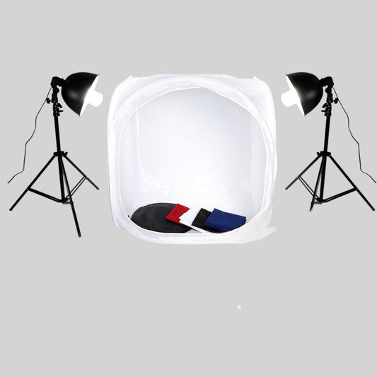 32x32" Photography Shooting Tent Kit, 400W 5500K Lights 4 Backgrounds