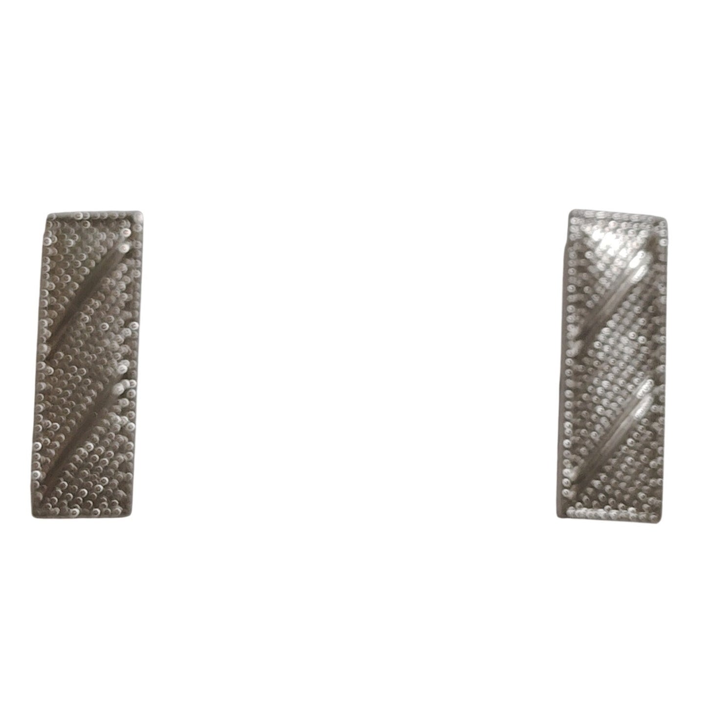 Silver‑Tone Lieutenant Rank Bars – Corrugated – 1‑1/8" × 3/8" Novelty Pin Set