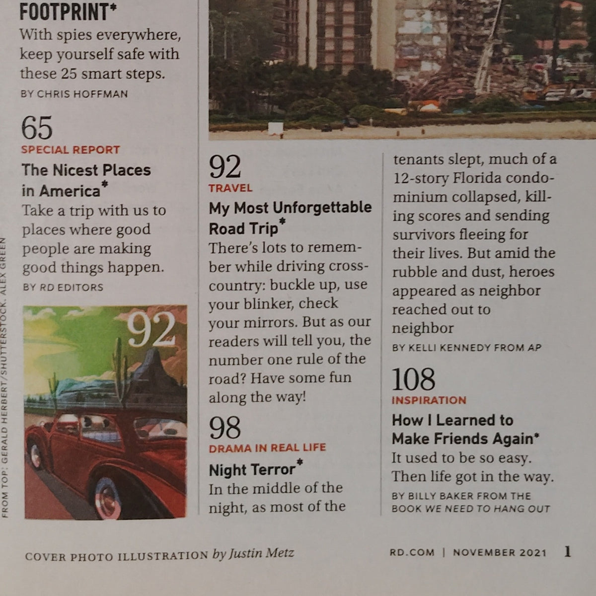 Reader's Digest November 2021 Magazine - Delete Your Internet Footprint