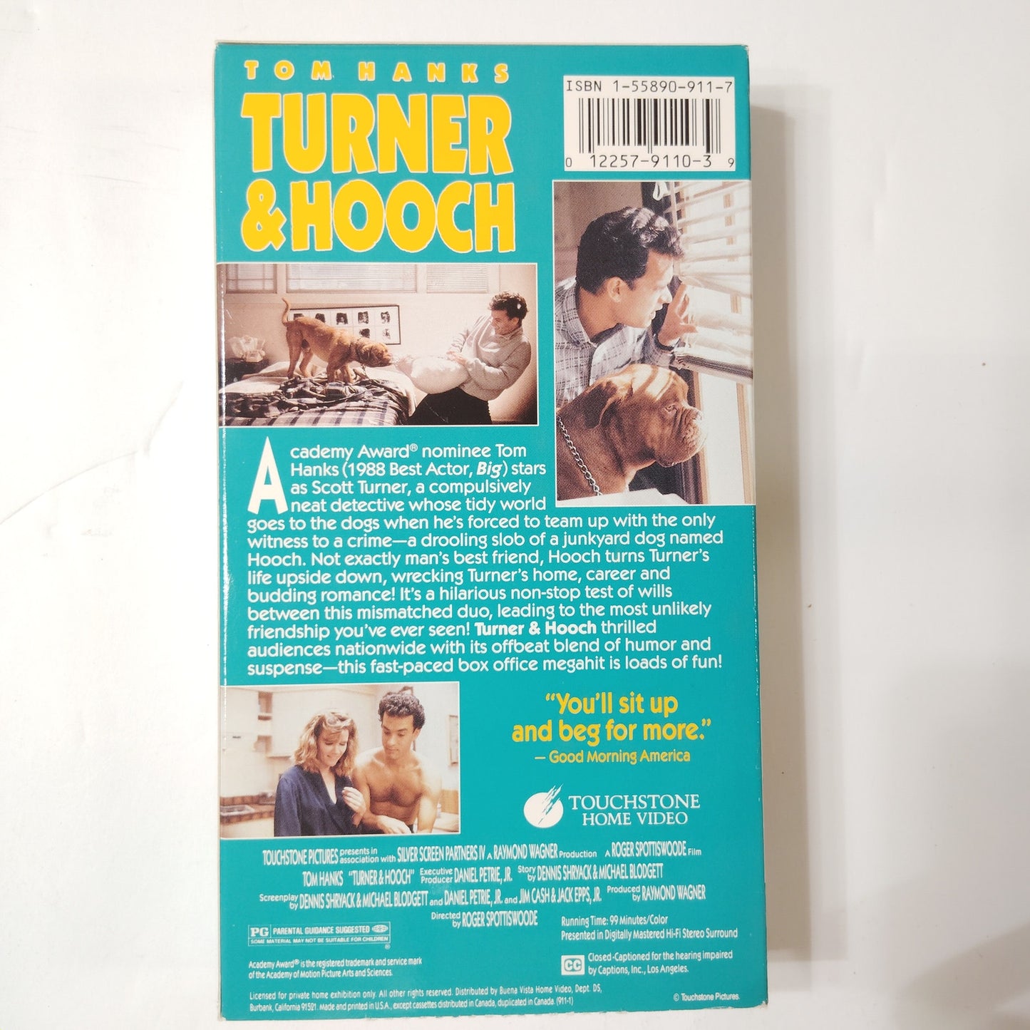 Turner & Hooch VHS 1996 Tom Hanks Mare Winningham Comedy