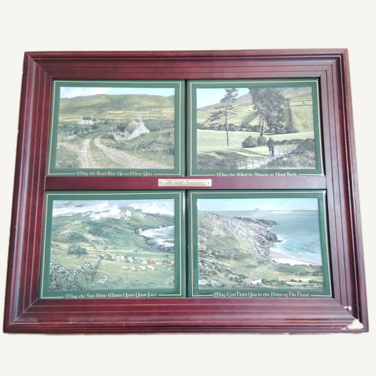 Bradford Exchange Irish Blessing Framed 4-Plate Set by Edmund Sullivan