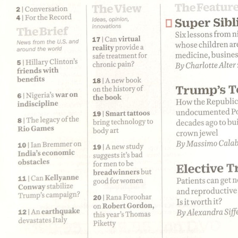 TIME Magazine Sep. 5 2016 Super Siblings Ordinary Families Kids, Hillary Clinton