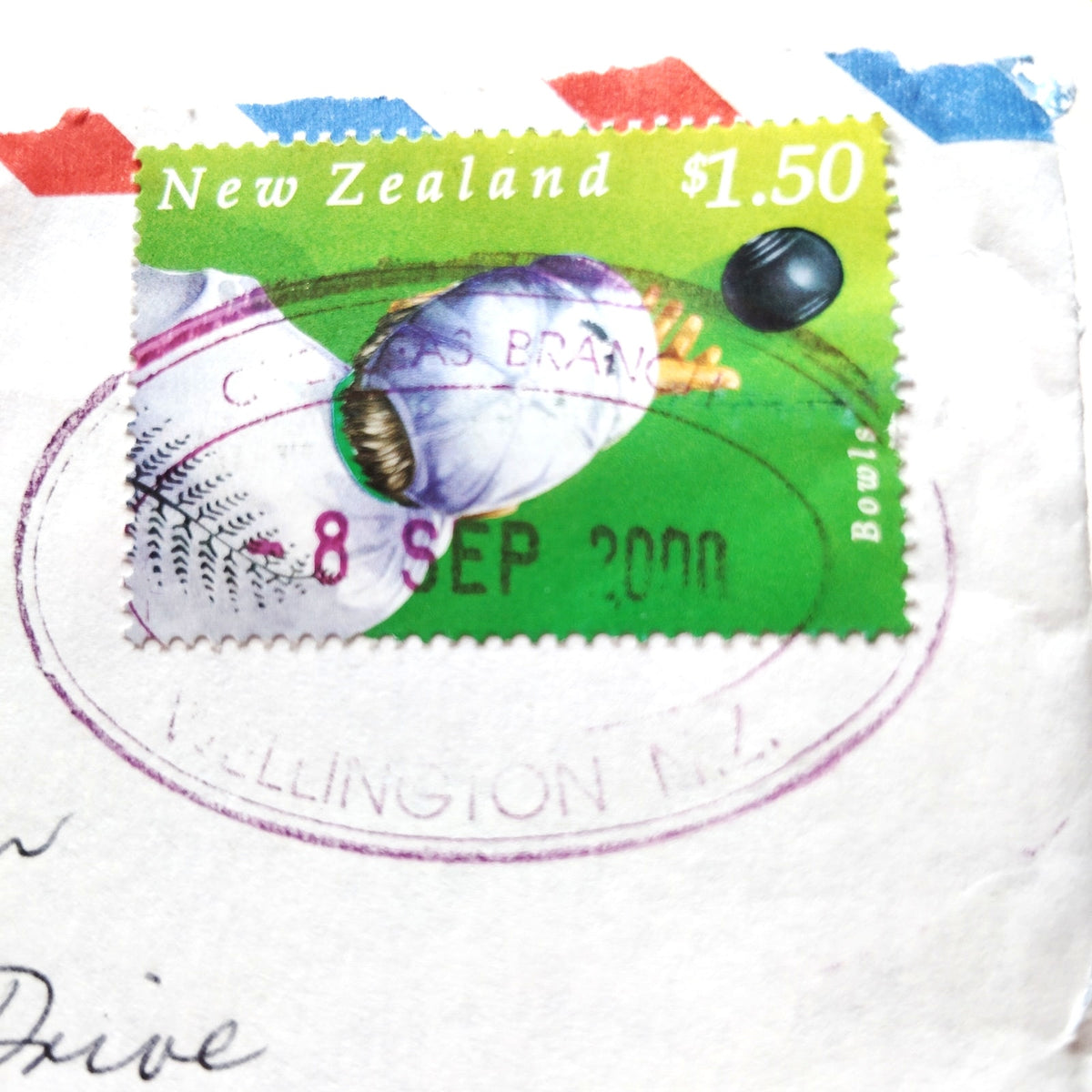 2000 New Zealand Airmail Cover $1.50 Bowls Stamp to USA Postal History