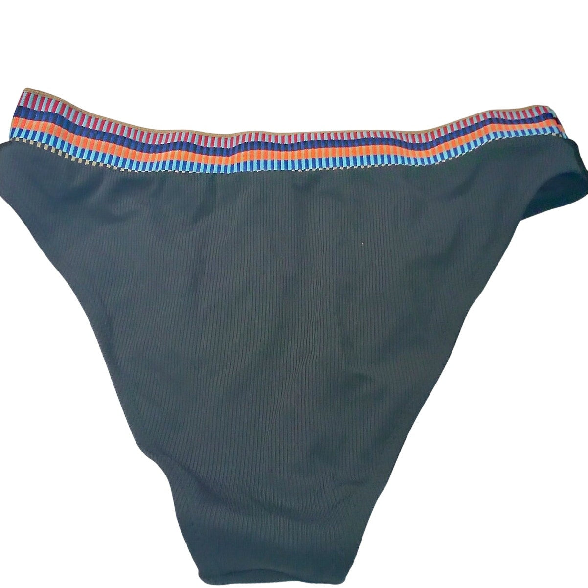 Hilinker Black Bikini Bottoms Women’s Small Color Stripe Waist Swim