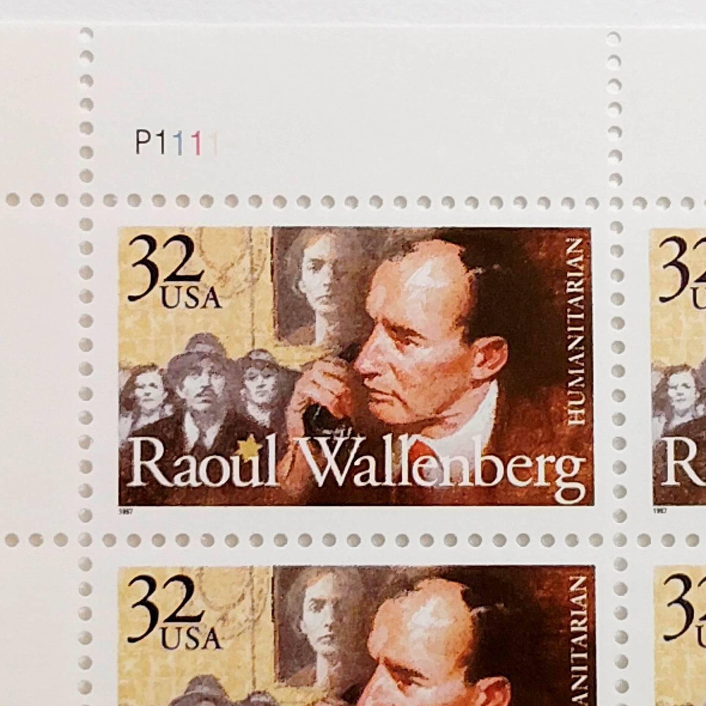 Block of 4 – 1997 USA 32¢ Raoul Wallenberg MNH Scott 3135 Plate Block