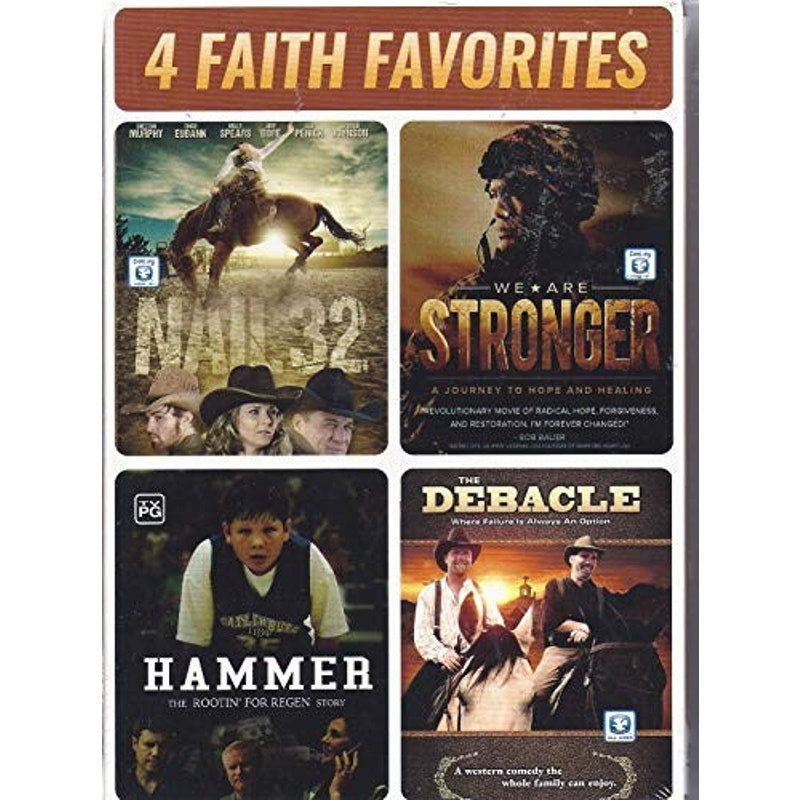 4 Faith Favorites DVDs, Nail 32 We Are Stronger Hammer Debacle Western Christian