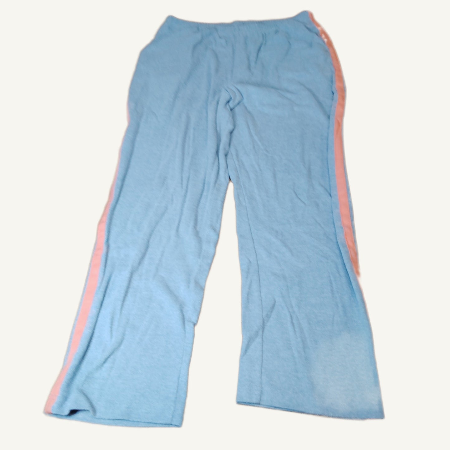 Blair Women's Pink V-Neck Top & Blue Side Stripe Jogger Pants Set Large