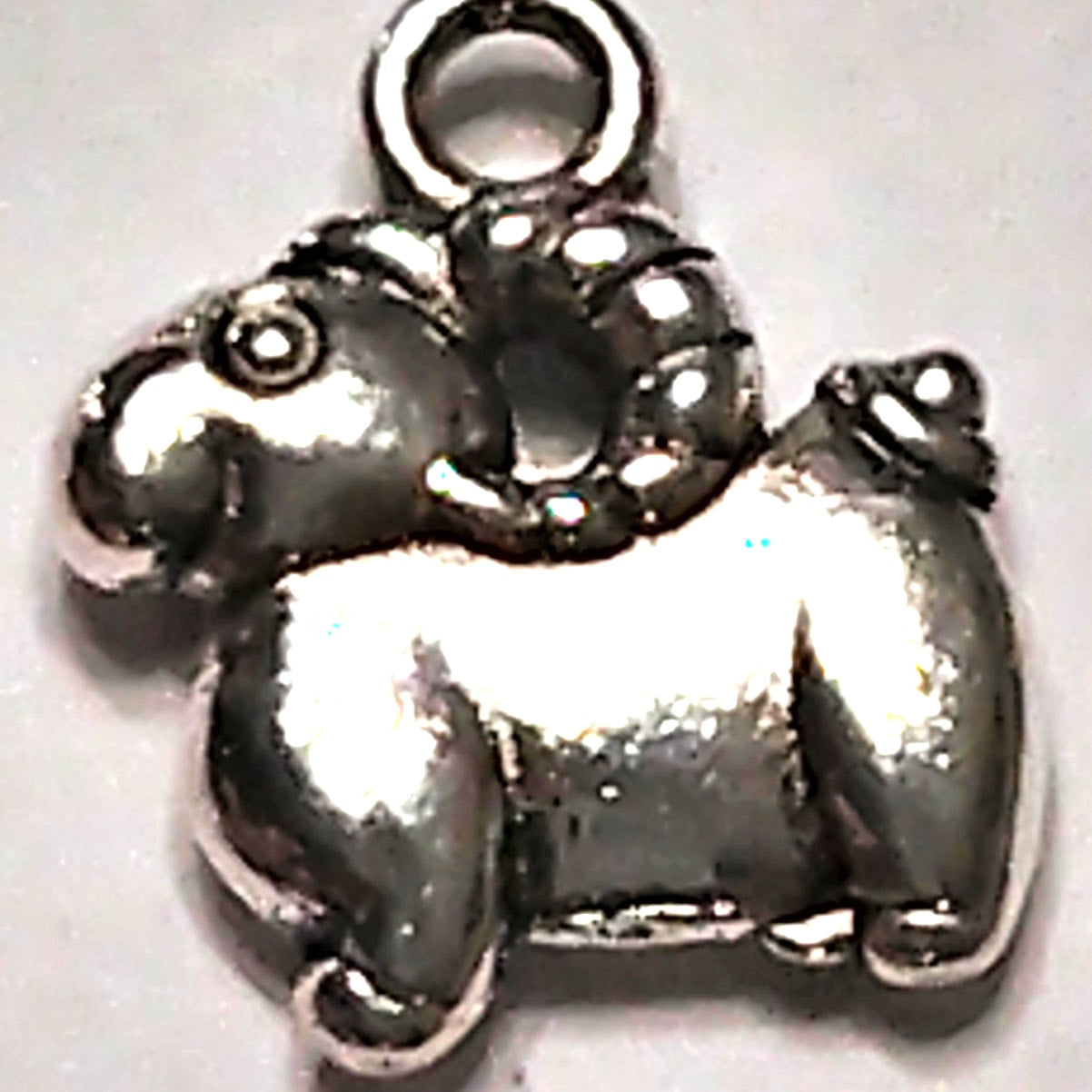 Aries Zodiac Charm Smooth Tibetan Silver Metal Ram Design 1/2" Horoscope Pendant