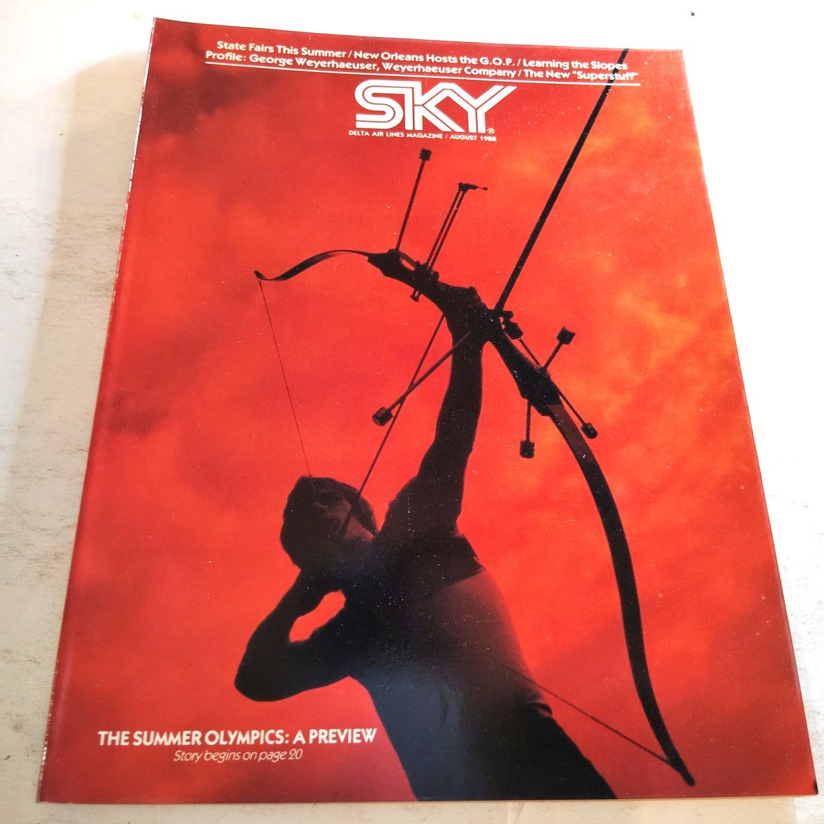 Delta SKY August 1988 In-Flight Magazine - Vintage Airline Collectible