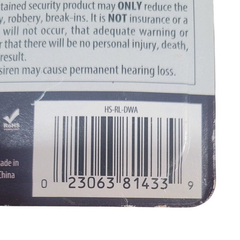 Sabre Door/Window Alarm Self-Monitoring Sensor Battery-Powered Adhesive Mount 90° Motion White