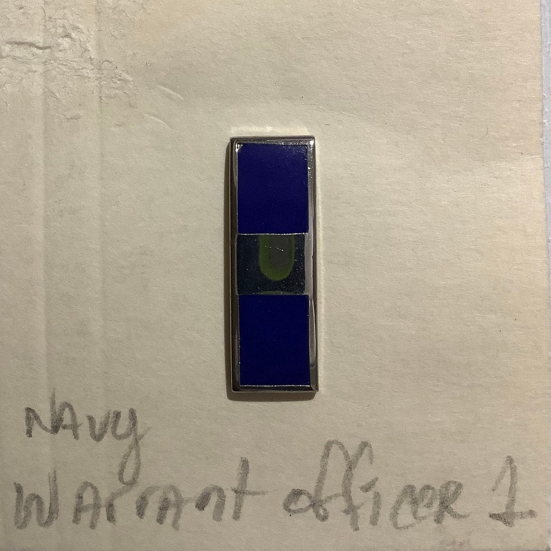 Navy Warrant Officer 1 (WO-1) Insignia Pin- Vintage Military Pin 1" x 3/8"
