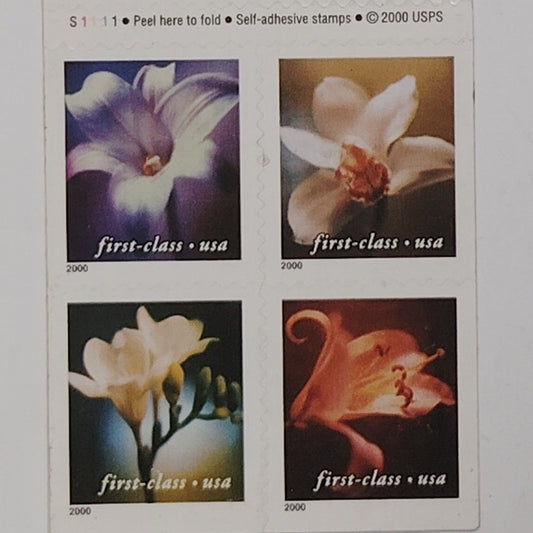 2000 Four Flowers Stamps – Lot of 11/20 – 34¢ – MNH – Photographic USPS Booklet