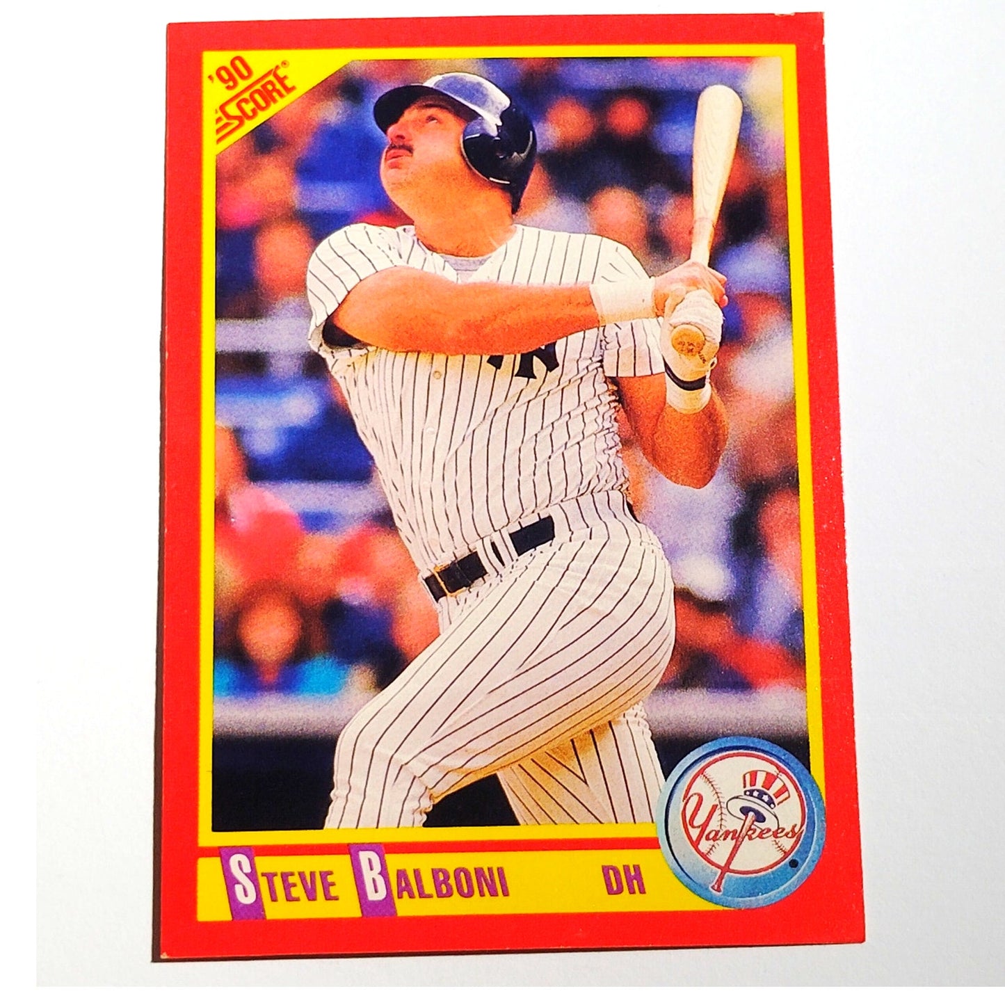 1990 Score Steve Balboni #327 New York Yankees Designated Hitter MLB EX