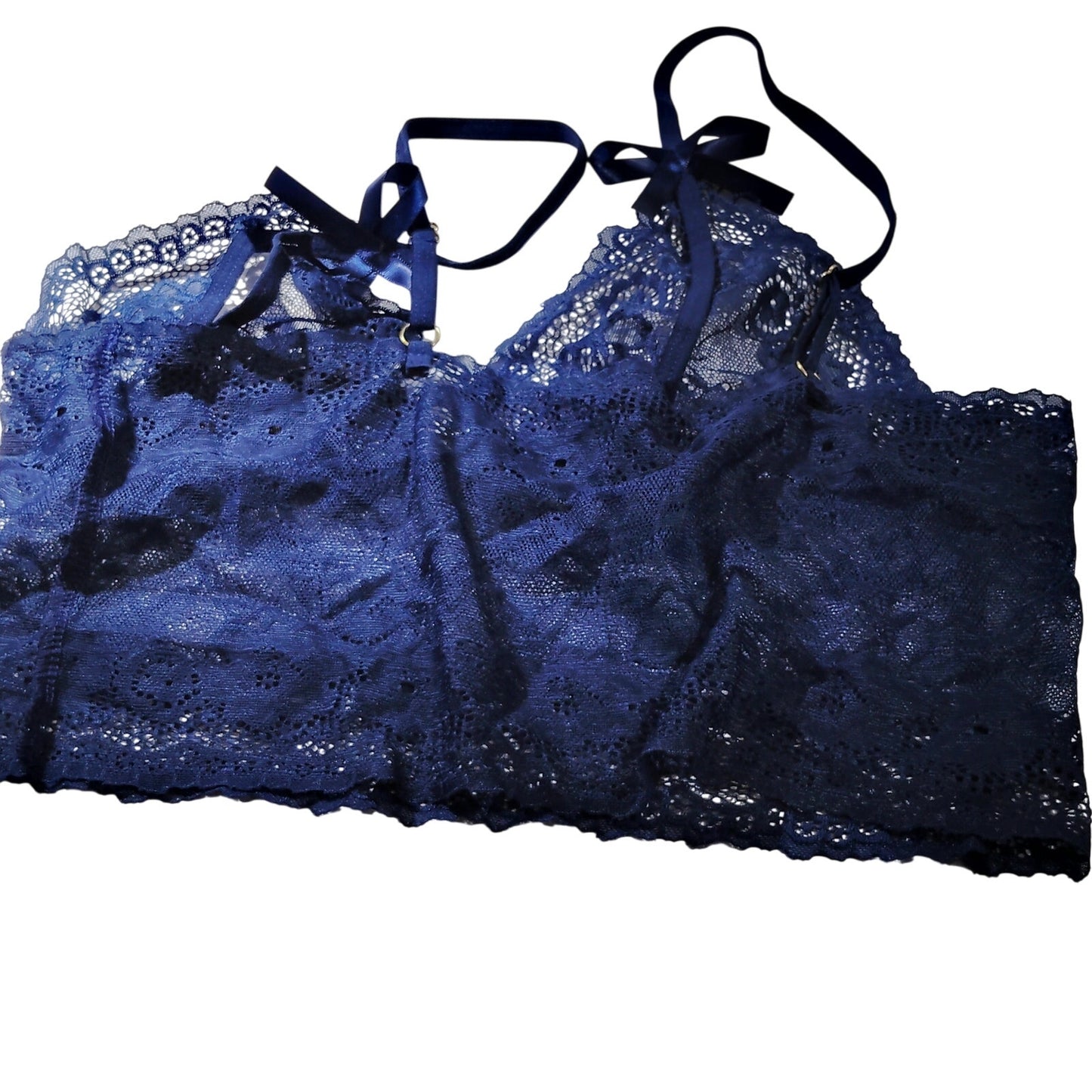 Avidlove Women’s Lace V‑Neck Babydoll Lingerie – Navy Blue – XL – NWOT