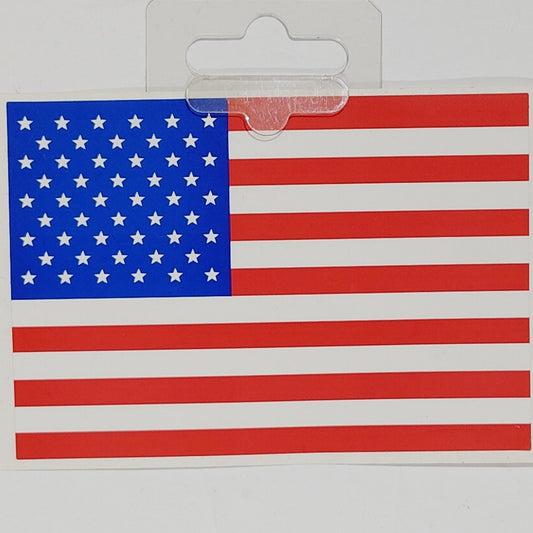 U.S. Flag Vinyl Sticker – 5" x 3.25"  Adhesive Back – Outside Window