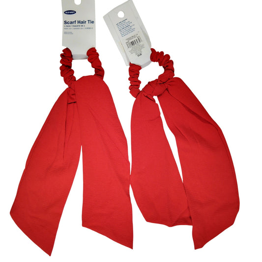 Old Navy – 2-Pack Red Scarf Hair Ties (Age 15+, 10" Scarf Length)