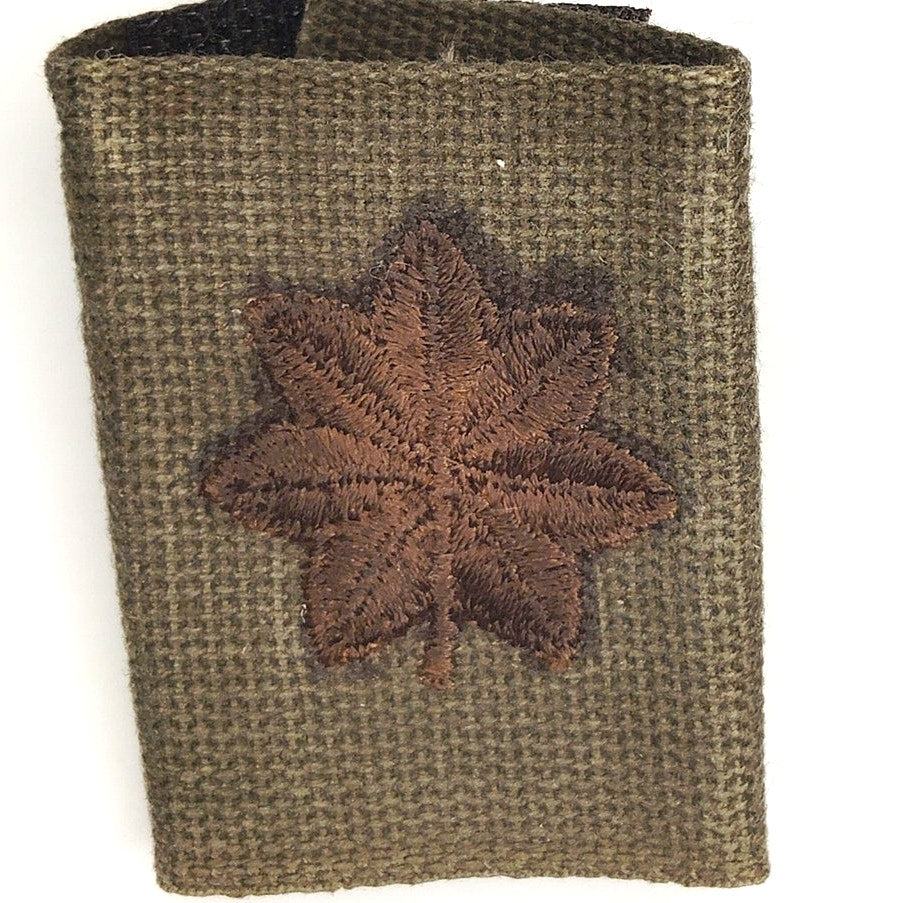 US Army Major O‑4 Rank Patch Subdued Dark Gold OG‑107 Hook Back Vintage