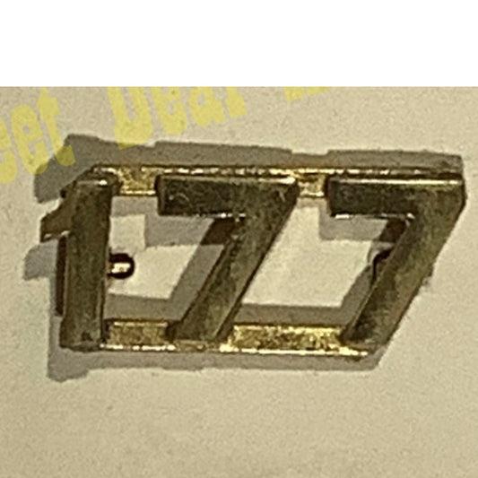 Early/Mid 1900s Brass C-Clasp Number "177" Collar Device 3/8"H Hat / Lapel Pin