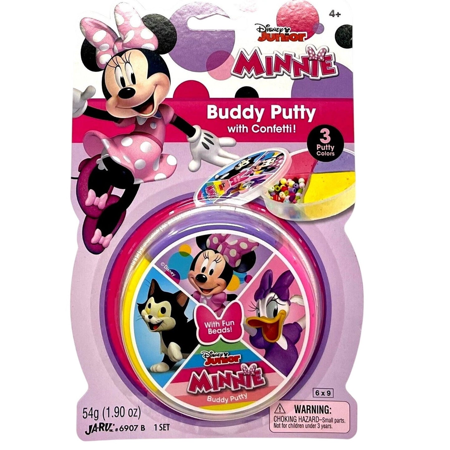 Disney Minnie Buddy Putty – 1 Pack w/ Confetti, 3 Colors, Fun Beads, Ages 4+