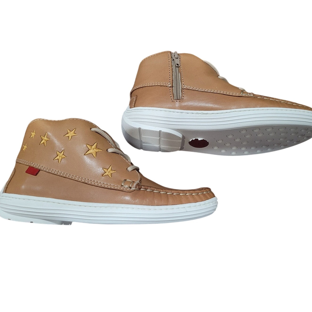 Marc Joseph New York Kids Tan Leather Ankle Boot – Star Detail, Size 13