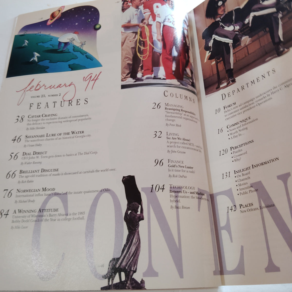 Delta SKY In-Flight Magazine - February 1994 - Vintage Airline Collectible