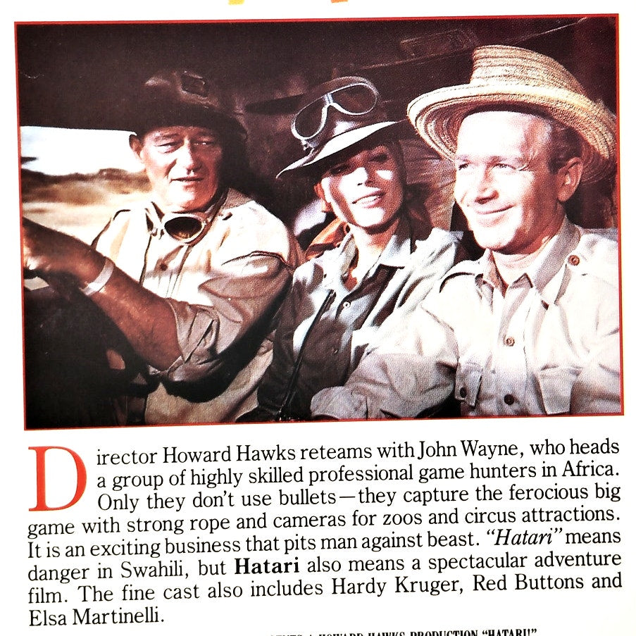 Hatari! VHS 1990 2‑Tape Set John Wayne Howard Hawks Adventure Paramount