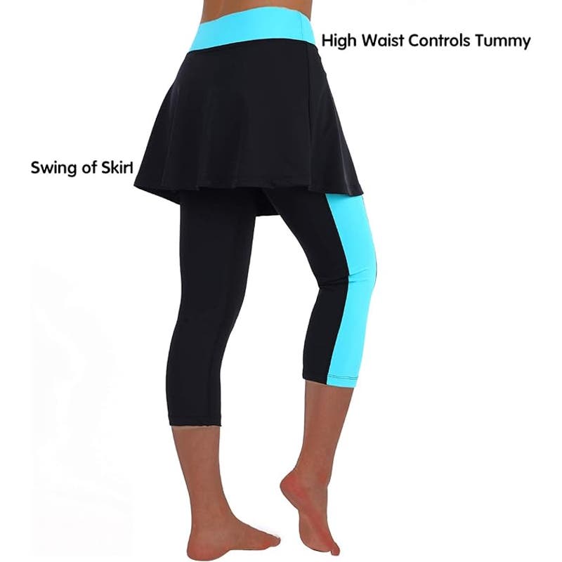 Anivivo Tennis Skirted Leggings with Pockets, Tennis Outfit, XS, Black