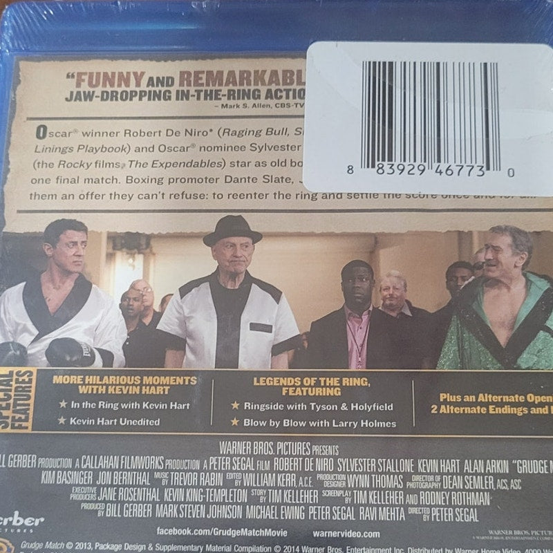 Grudge Match Blu-ray Comedy Boxing, De Niro Stallone Kevin Hart Alan Arkin 2013