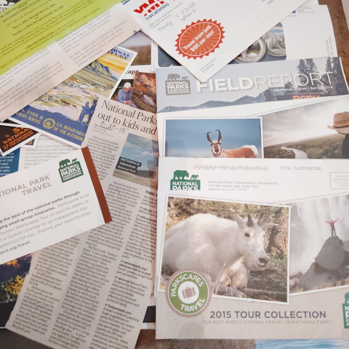 National Parks Conservation Assoc. Ephemera - Field Reports, Brochures, Maps