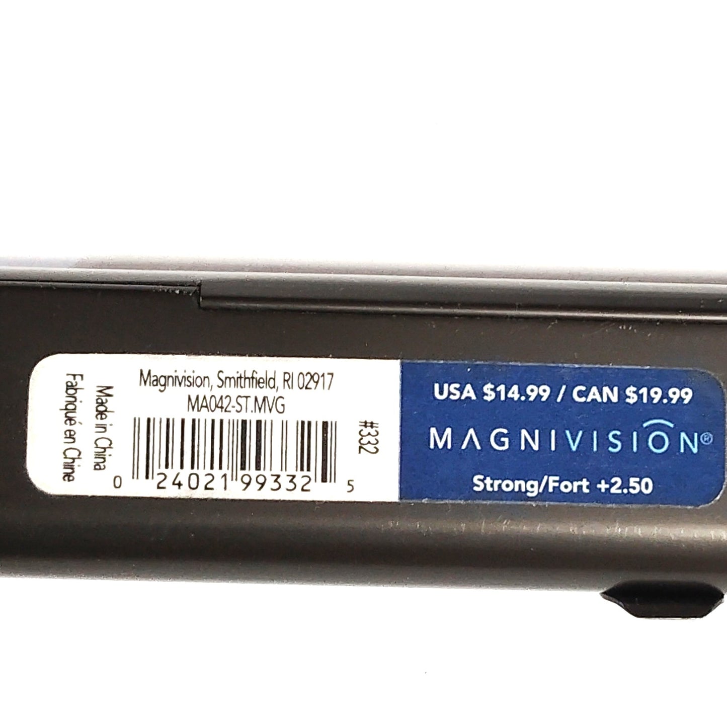 VTG Magnivision MA042‑ST.MVG +2.50 Oval Metal Reading Glasses w/ Hard Case