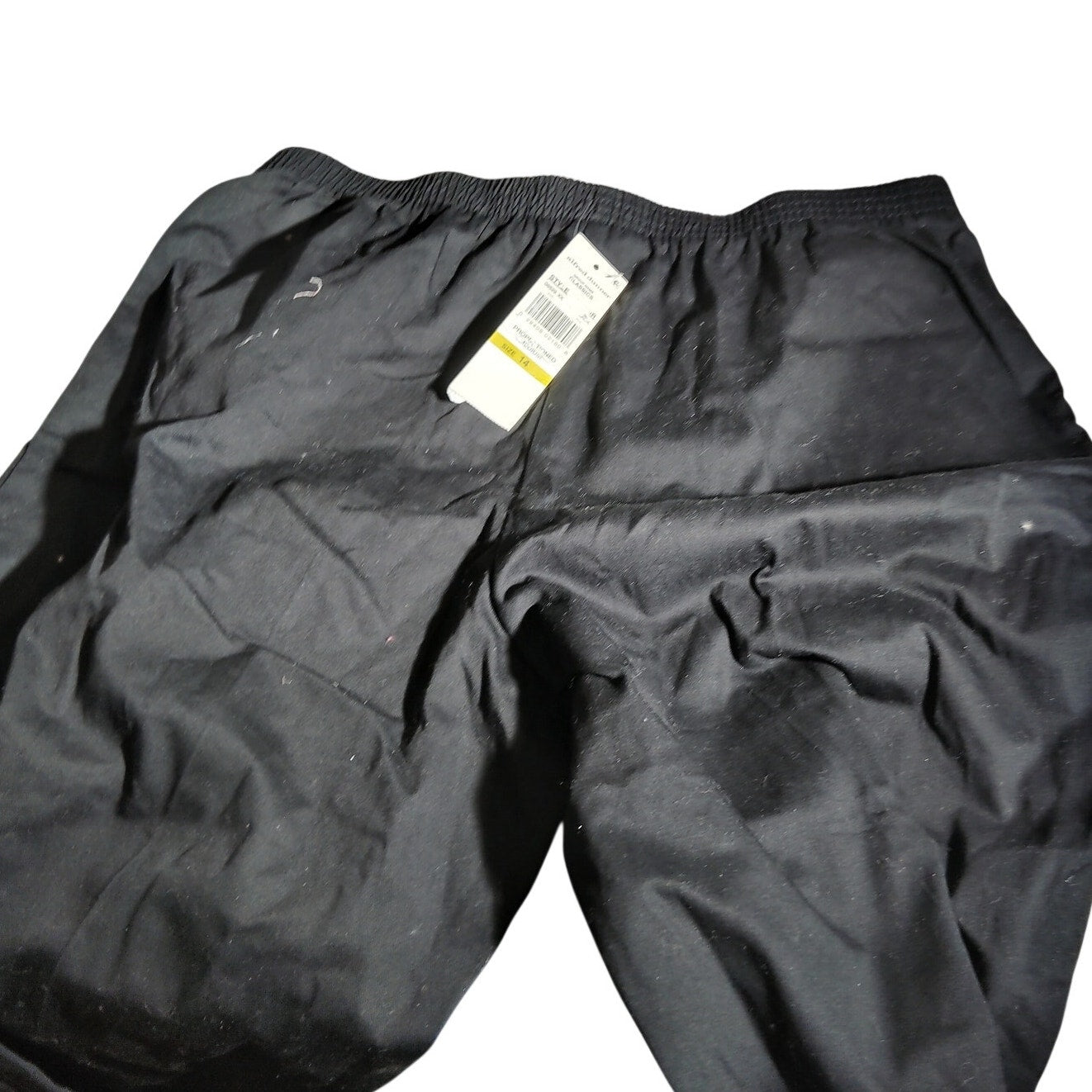Alfred Dunner Classics PM Black Stretch Pants All Elastic Waist Straight Leg 14