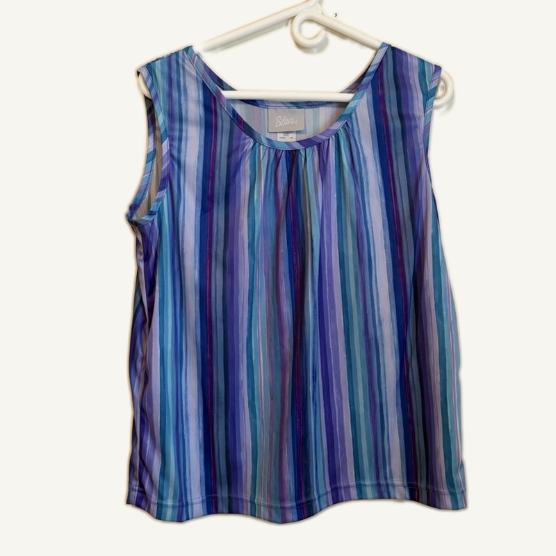 Blair Style Studio 3-Piece Purple & Blue Outfit Set - Tank, Button-Up, Pants L