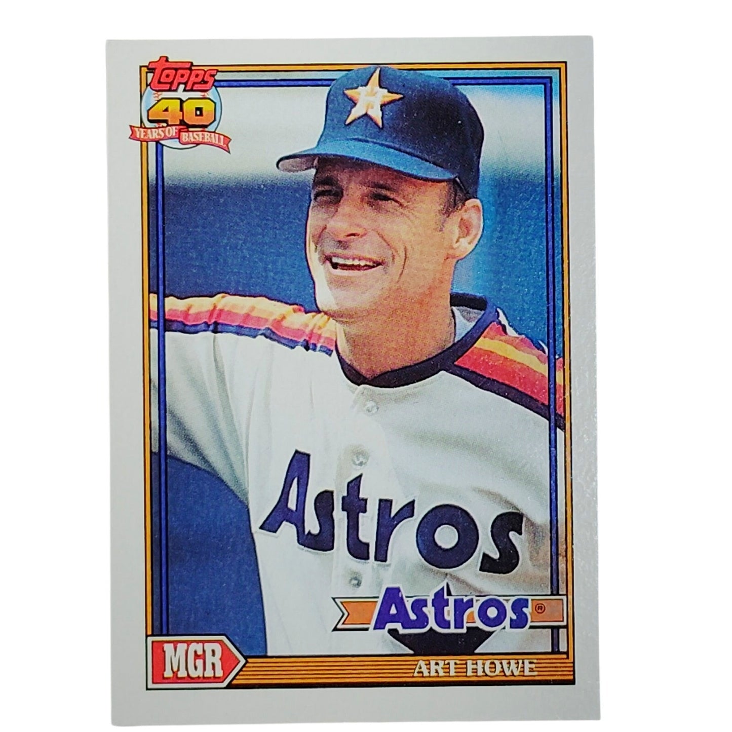 1991 Topps Art Howe 51 Houston Astros Manager 40th Anniversary Card VG/EX