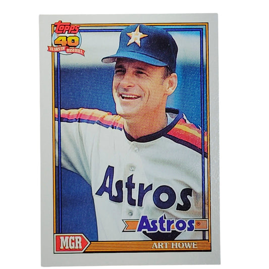 1991 Topps Art Howe 51 Houston Astros Manager 40th Anniversary Card VG/EX