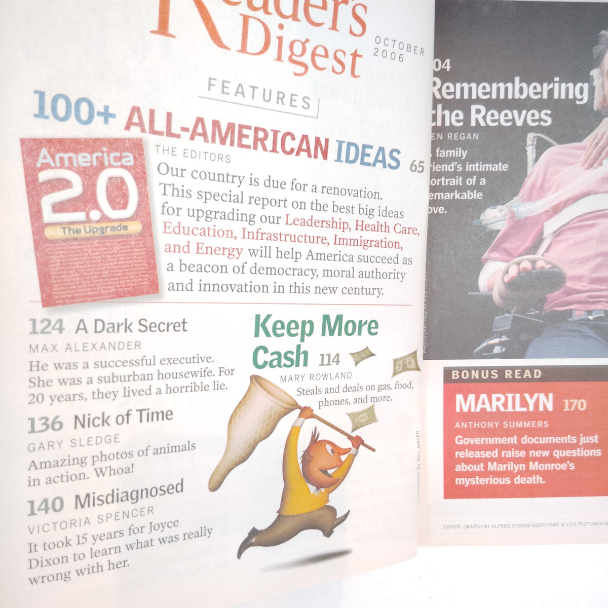 Reader's Digest October 2006 Marilyn Monroe Large Print Magazine Back Issue