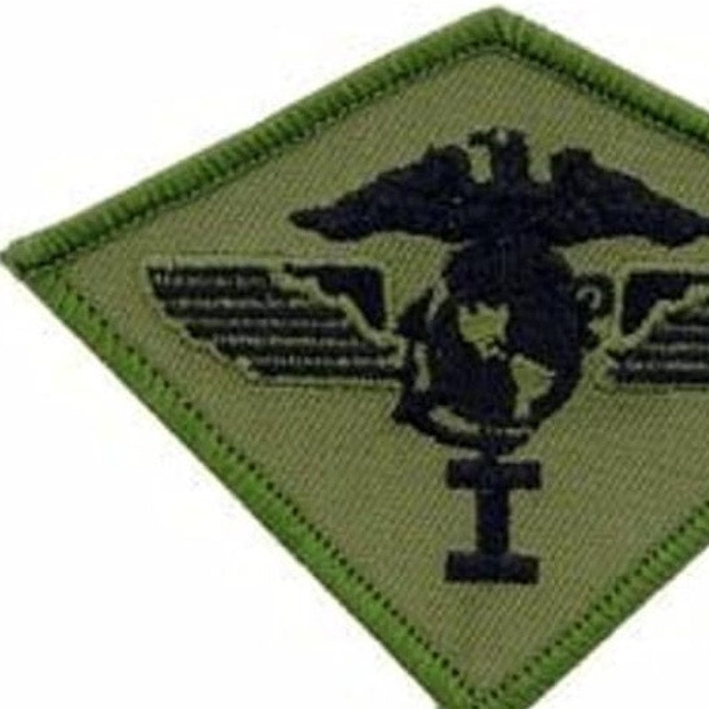 USMC 1st Marine Aircraft Wing Patch Subdued OD 3‑3/4" × 2‑7/8" Sew‑On
