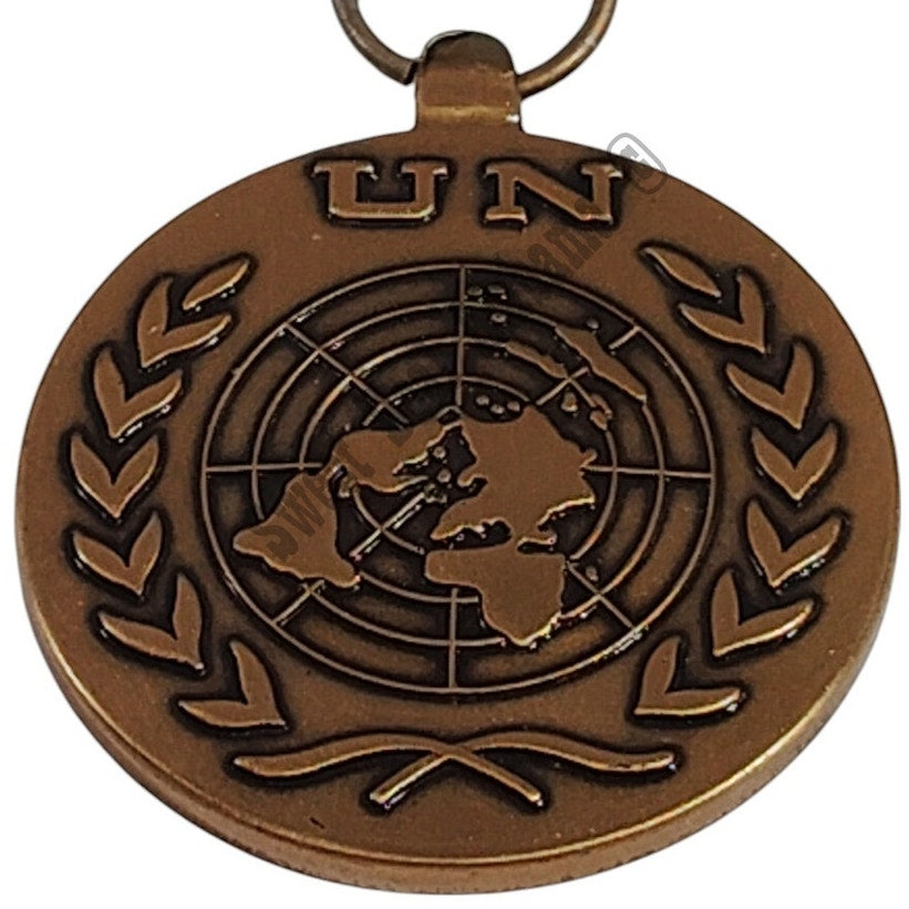 United Nations Service Medal w/ Pinback, 1-7/16"D Medal x 3-1/2"H Overall