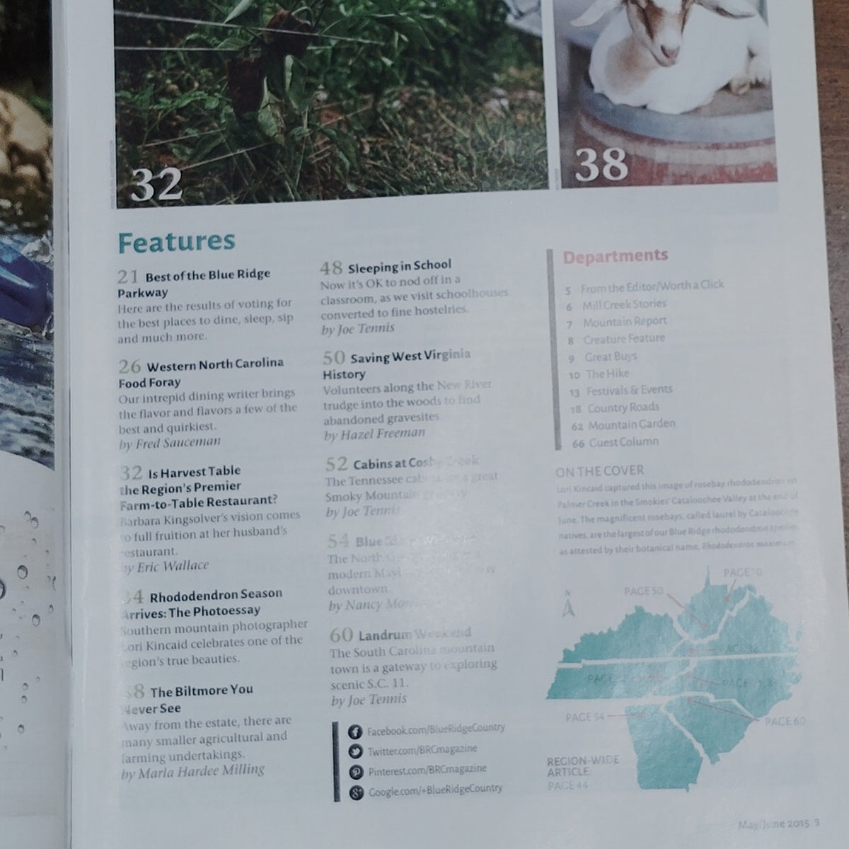 Blue Ridge Country Magazine May/Jun 2015 - Southern Mountains Travel, Culture