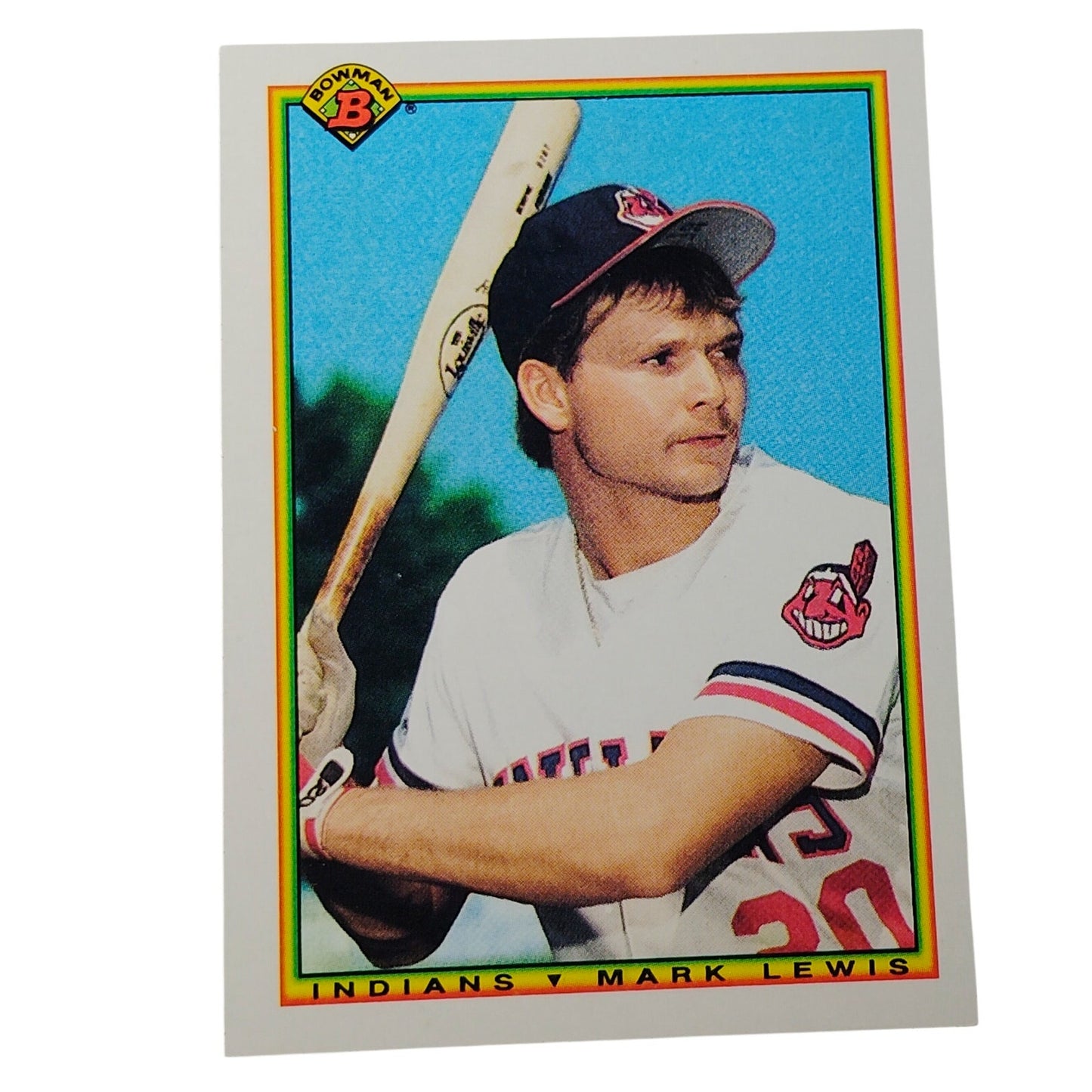 1990 Bowman Mark Lewis RC #338 Cleveland Indians SS Rookie Baseball Card NM